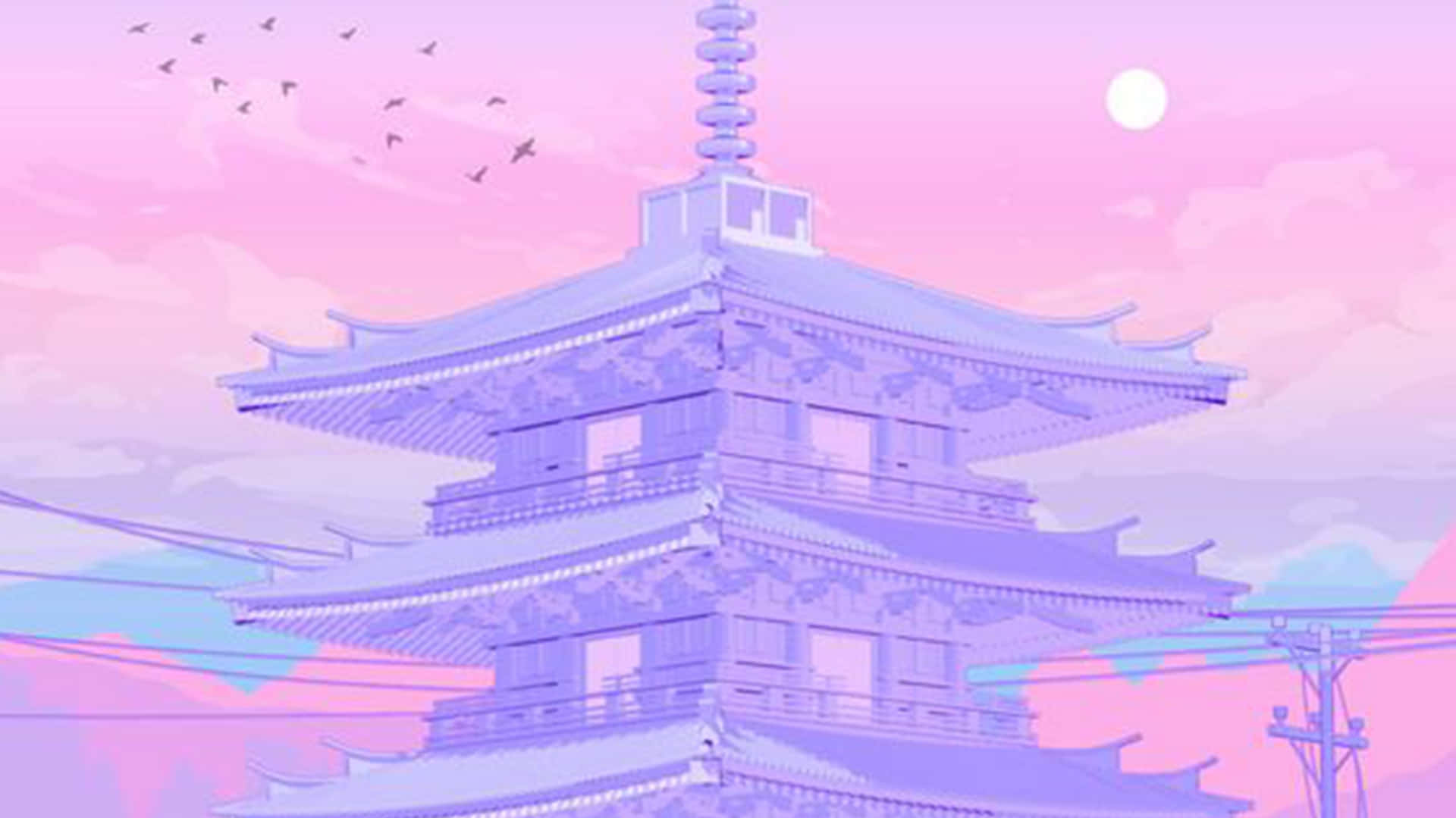 A tranquil desktop featuring elements of the Japanese aesthetic Wallpaper
