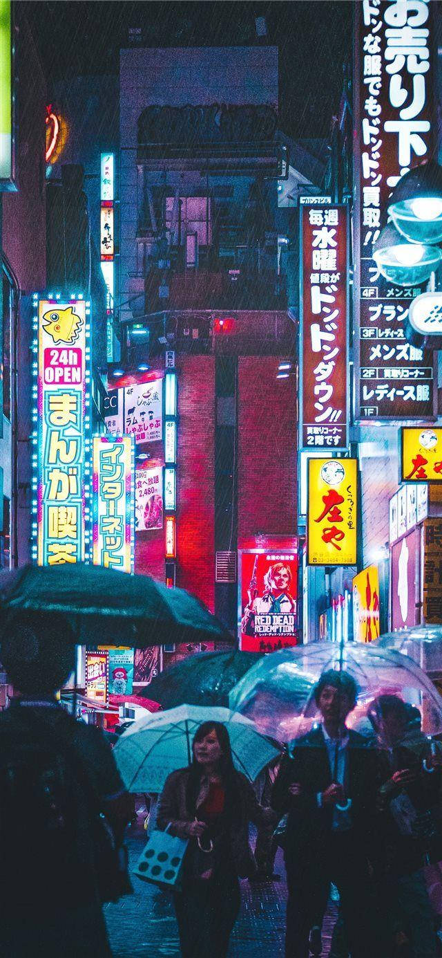 Japanese Aesthetic Iphone Night Street Wallpaper