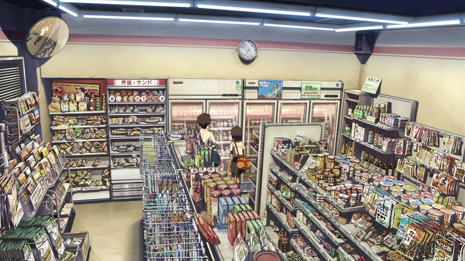 Japanese Anime Mini Supermarket Wallpaper
