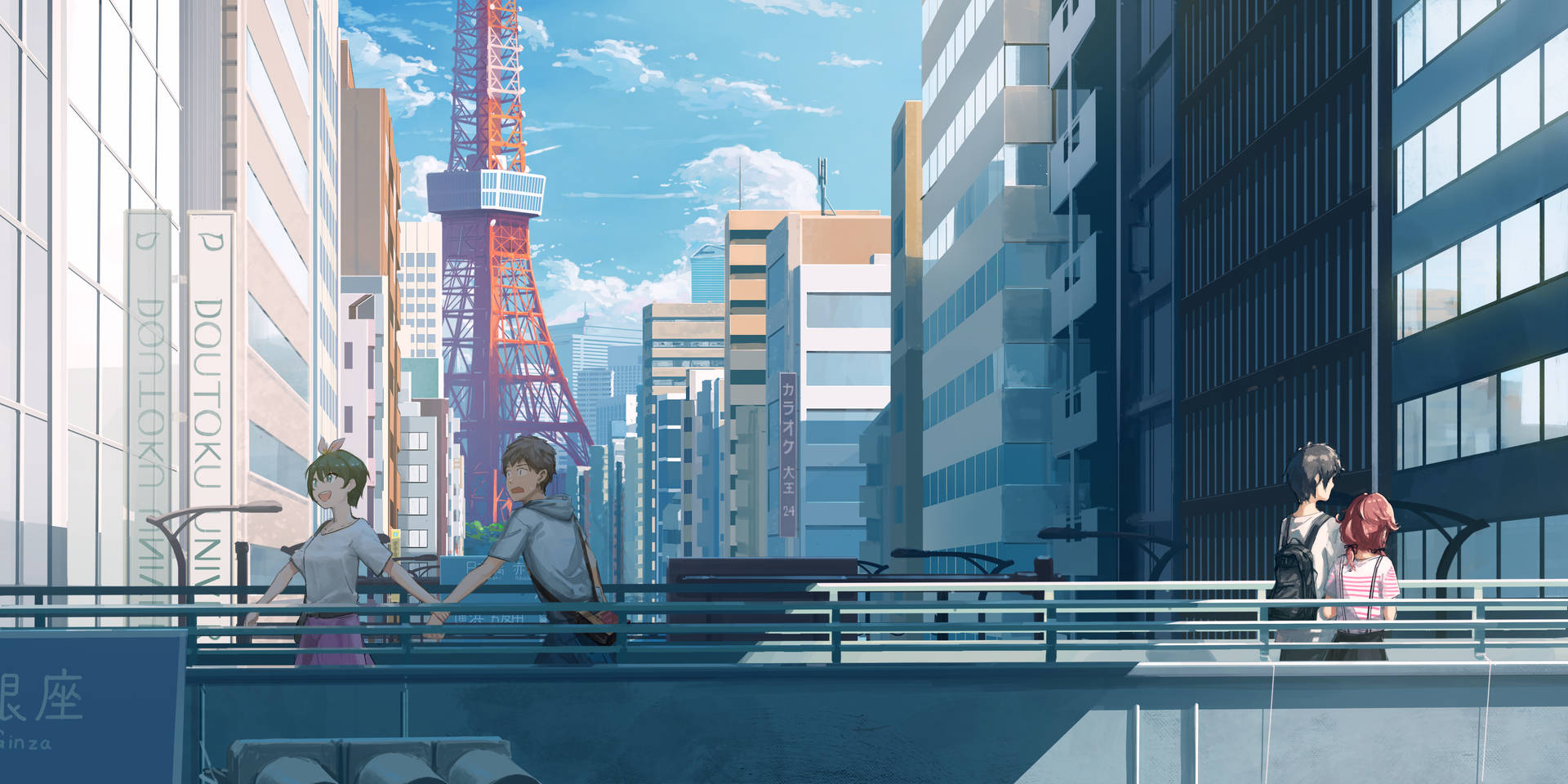 Japansk Anime Lej En Kæreste Ruka Date Scene Wallpaper