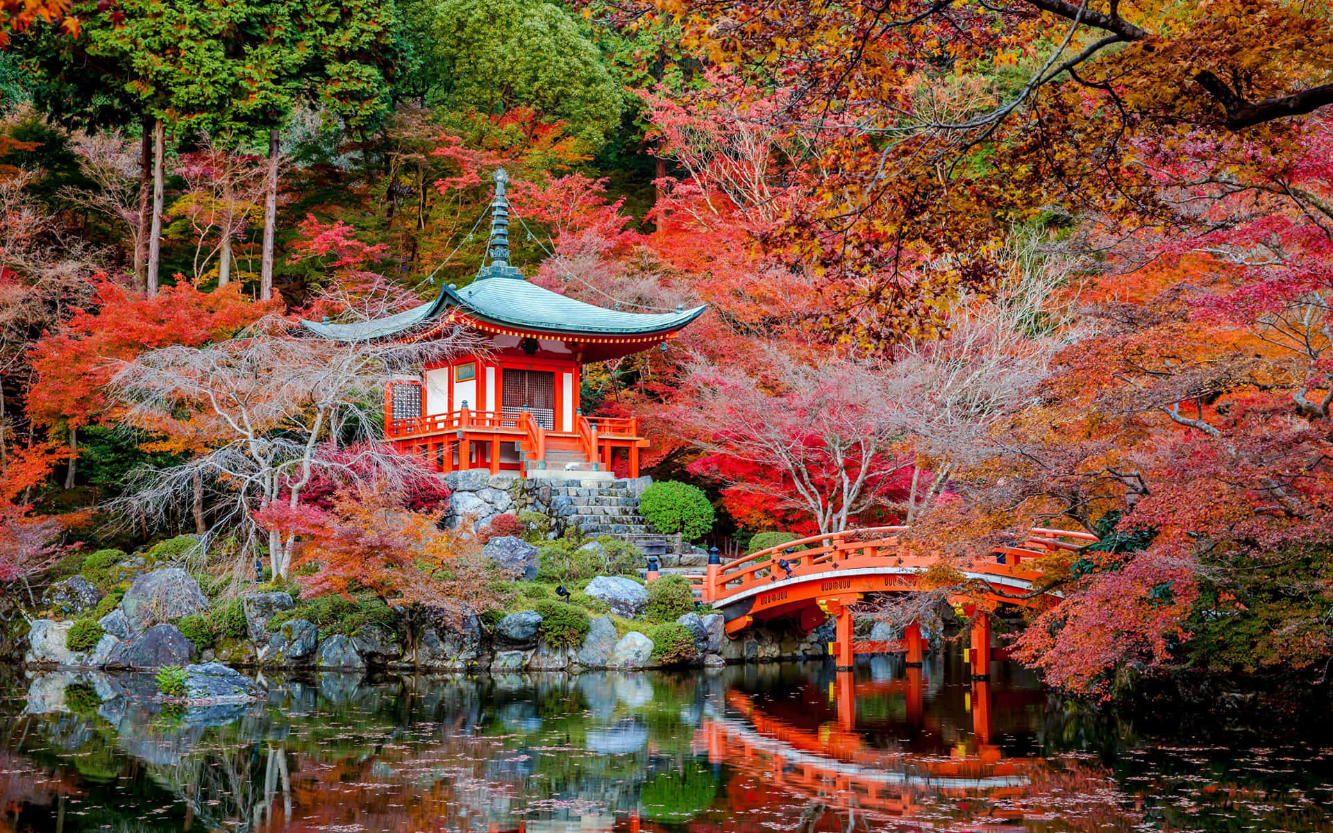 Skönheteni Den Japanska Landskapet.