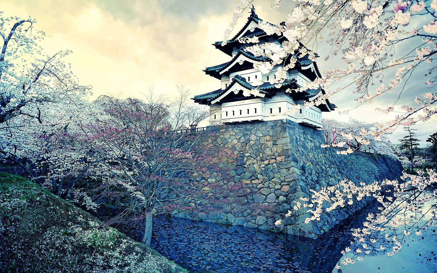 Enjoy the beauty of a traditional Japanese desktop background Wallpaper
