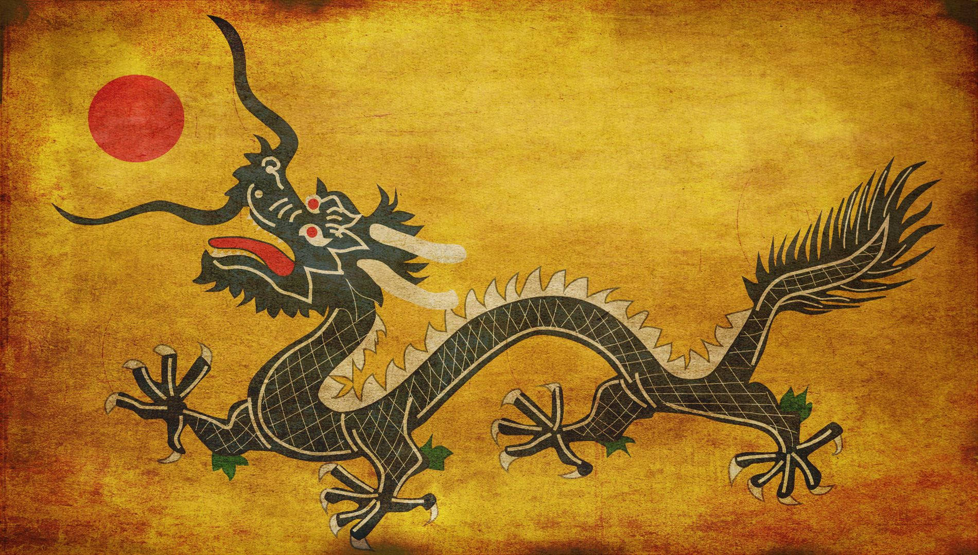 Japanese Dragon Art Ancient Horned Dragon Picture