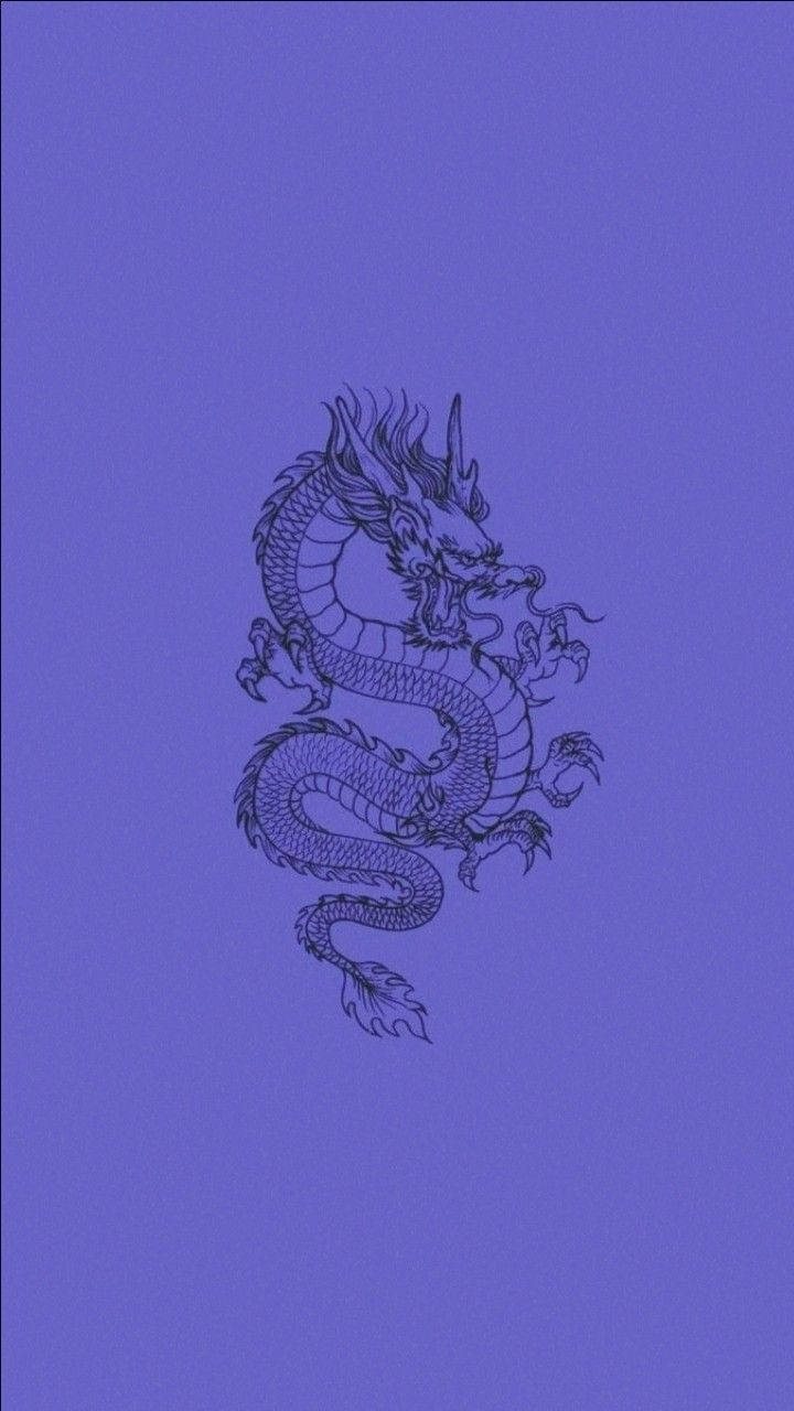 Japanese Dragon In Purple Wallpaper