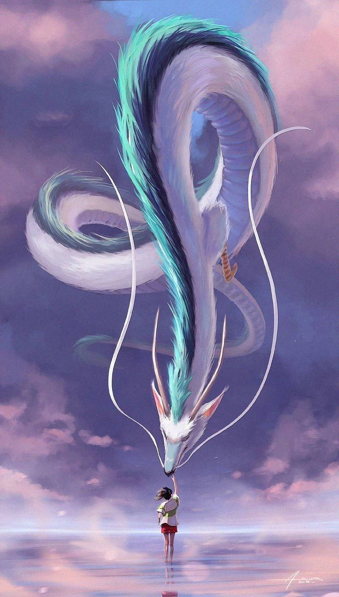 Japanese Dragon With Blue Hair Wallpaper