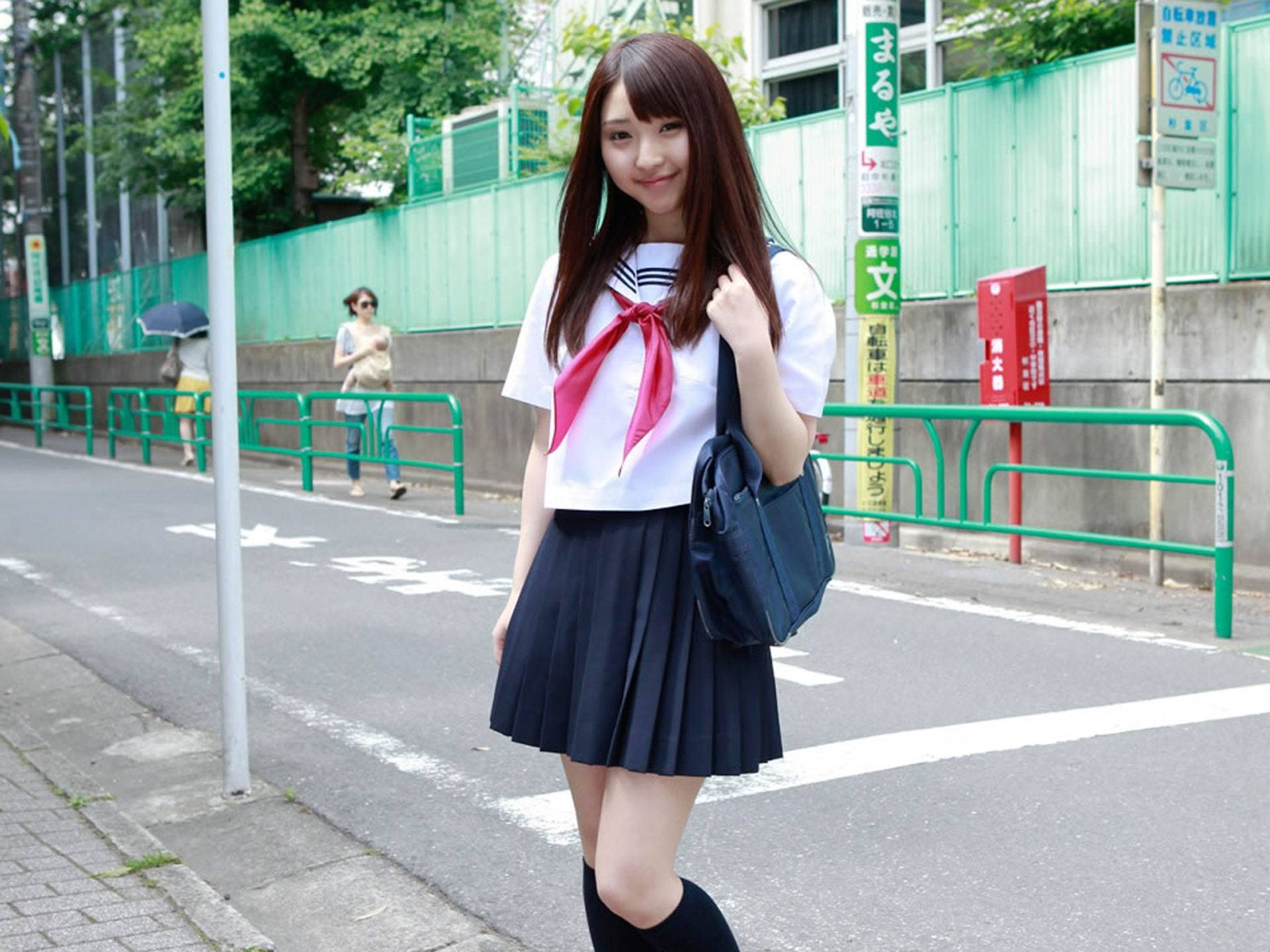 Japanese Girl Student Background