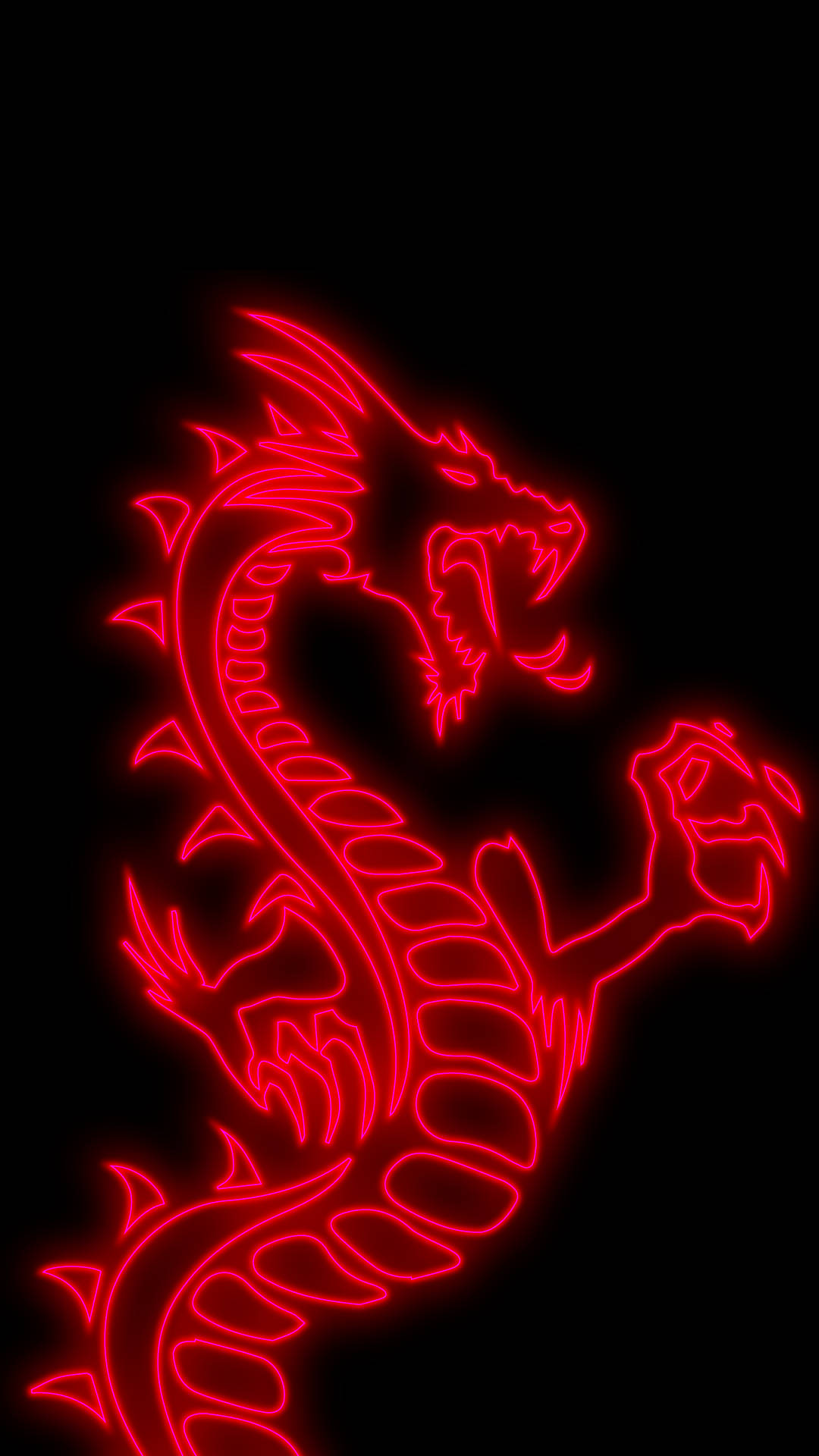 Japanese Glowing Red Dragon Wallpaper