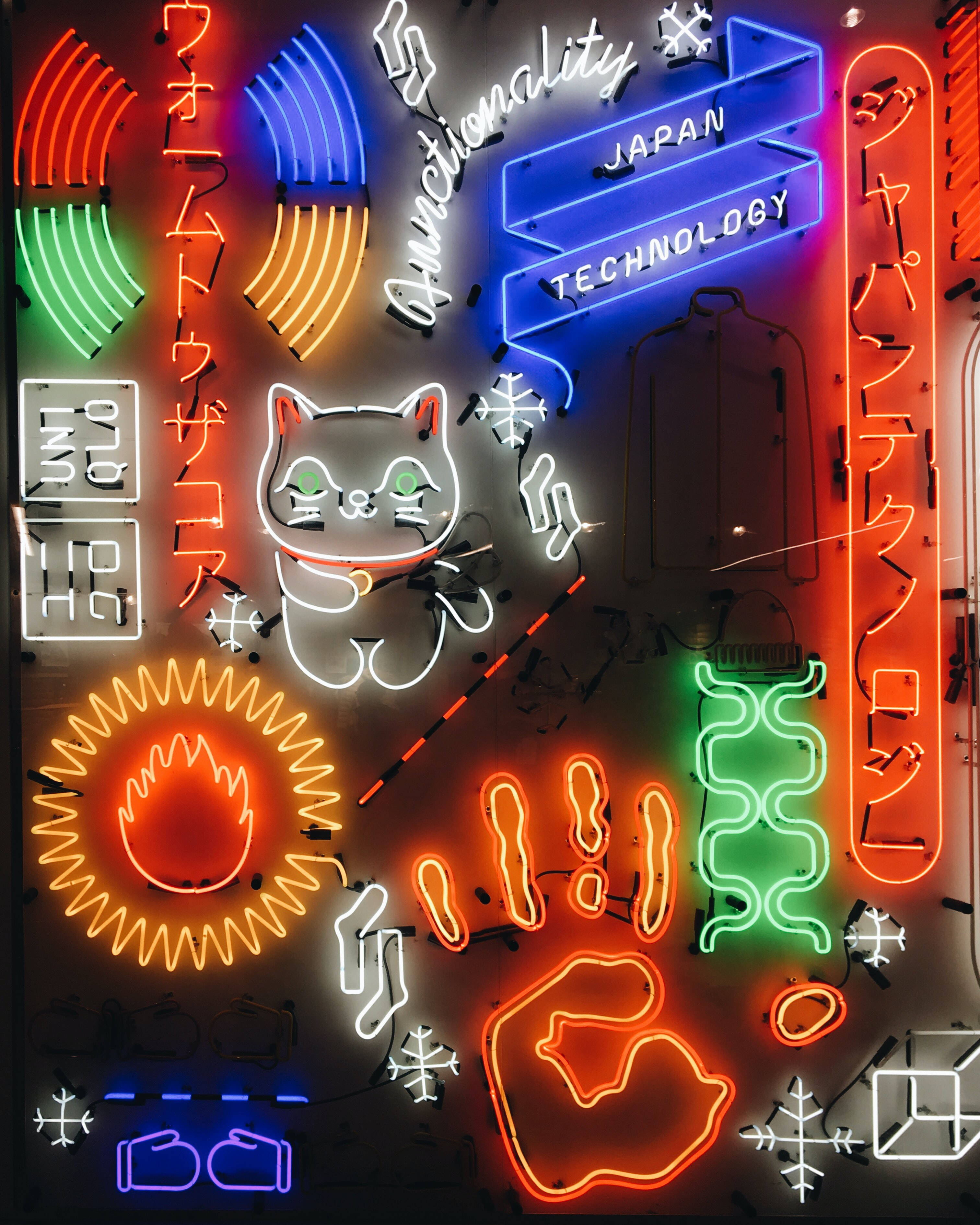 Japanese Hd Neon Art Lights Background
