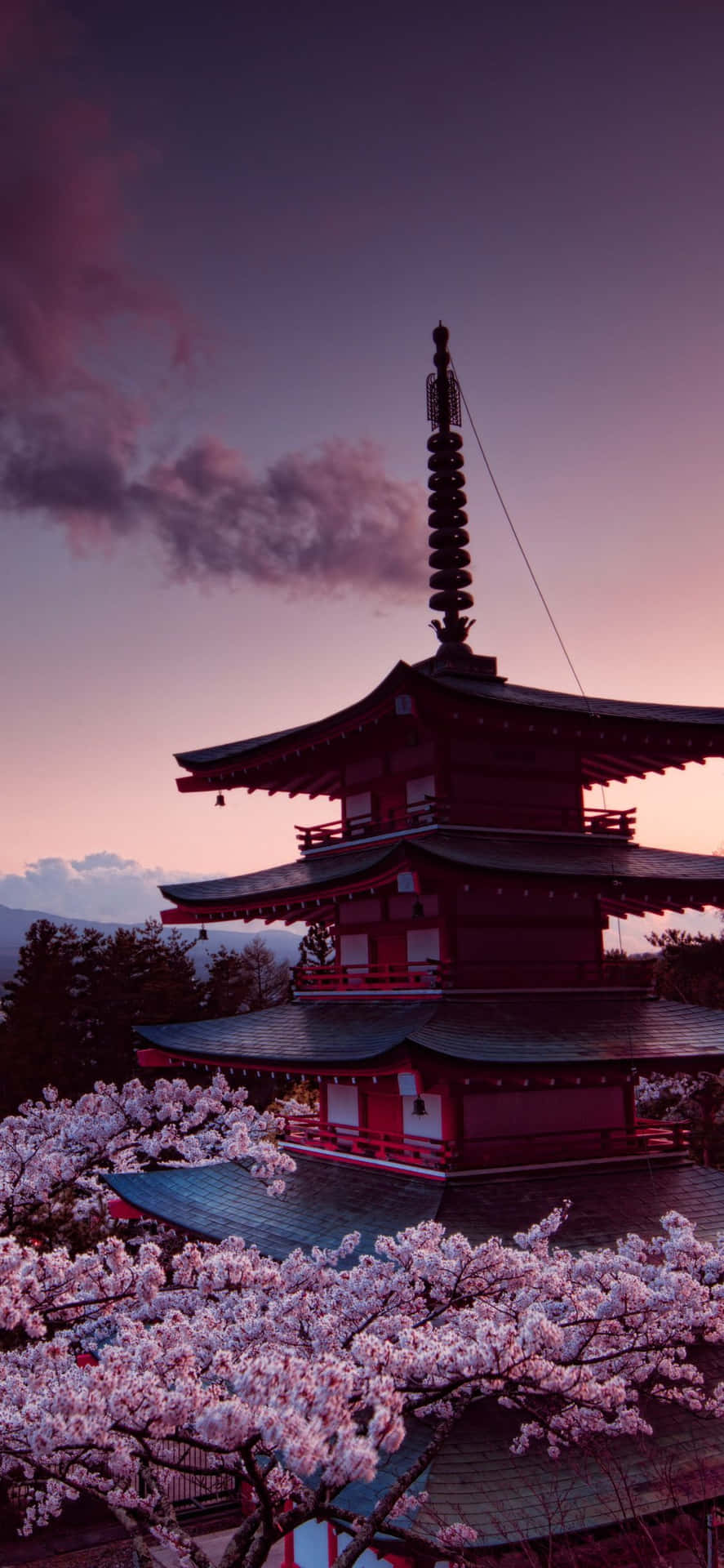 Wallpaperchurei Tower Japansk Iphone-bakgrundsbild. Wallpaper