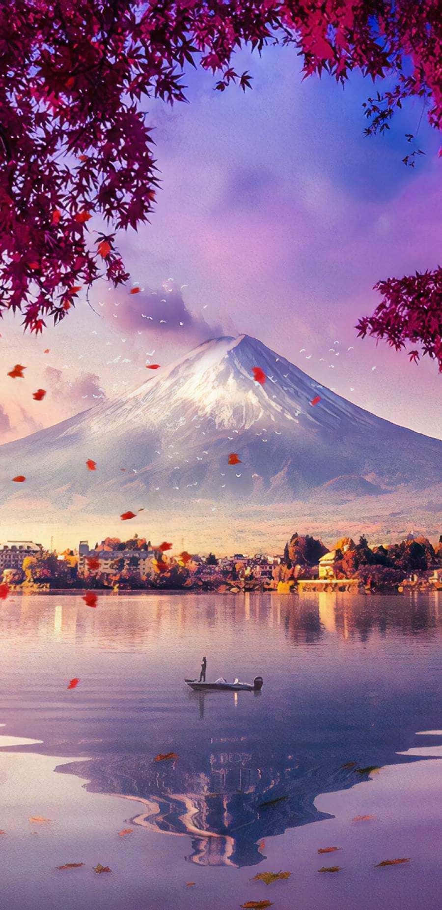 Mount Fuji Digital Art Japanese Iphone Wallpaper