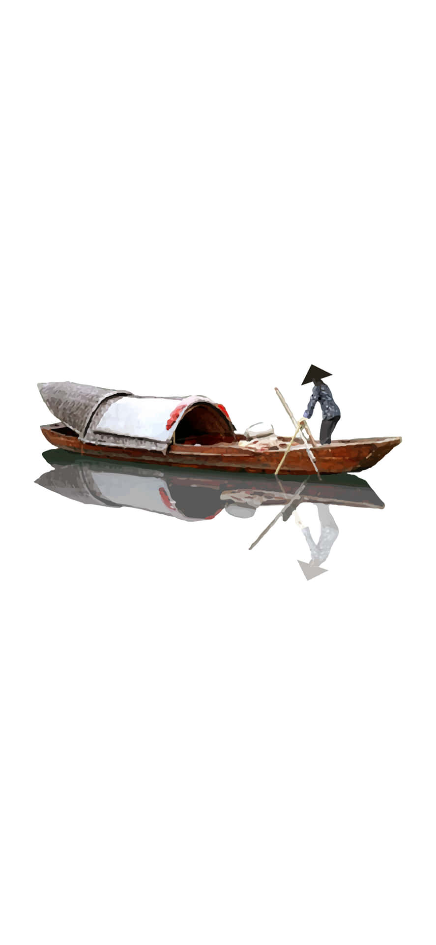 En lille båd med en mand på den. Wallpaper