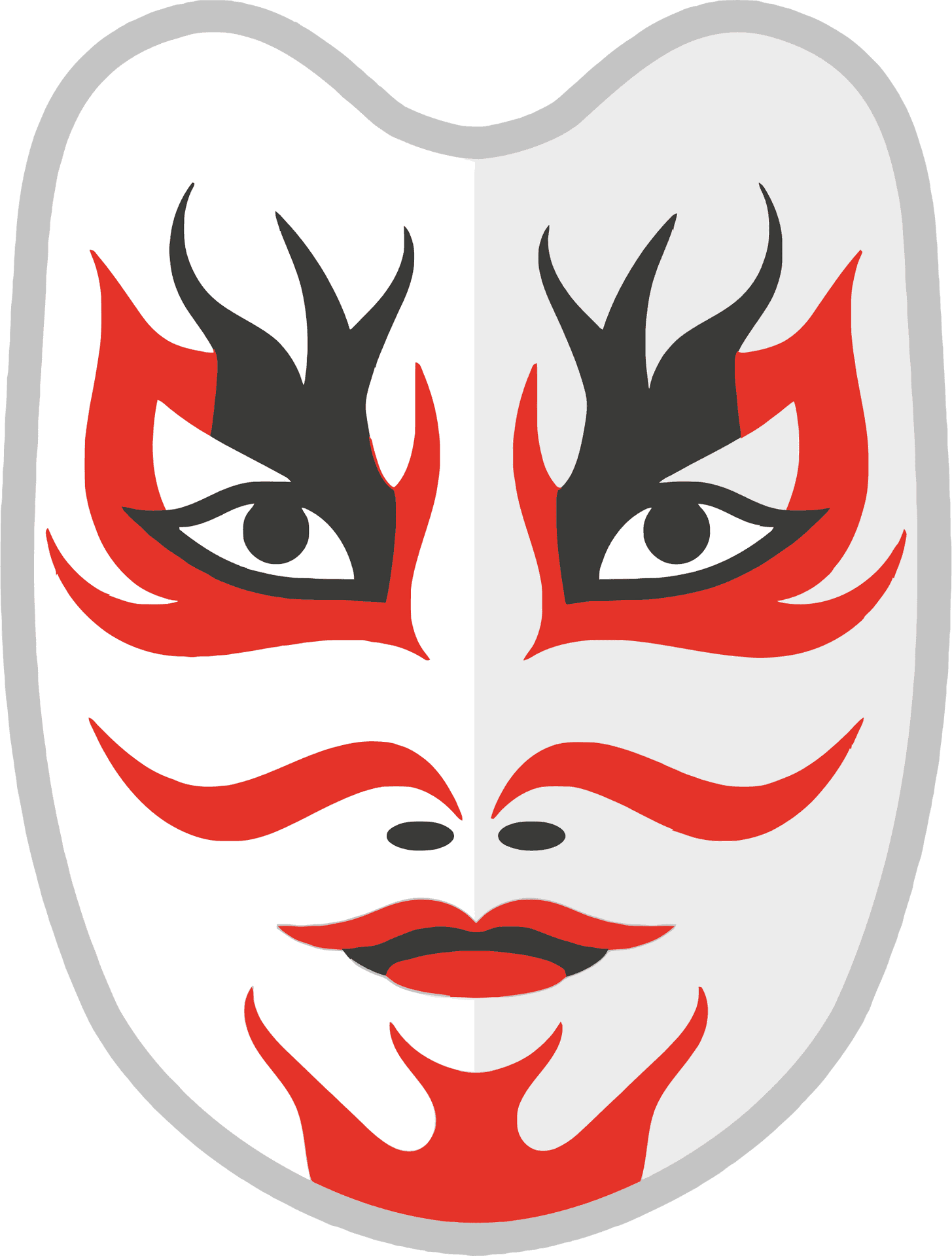 Japanese Kabuki Theater Mask PNG