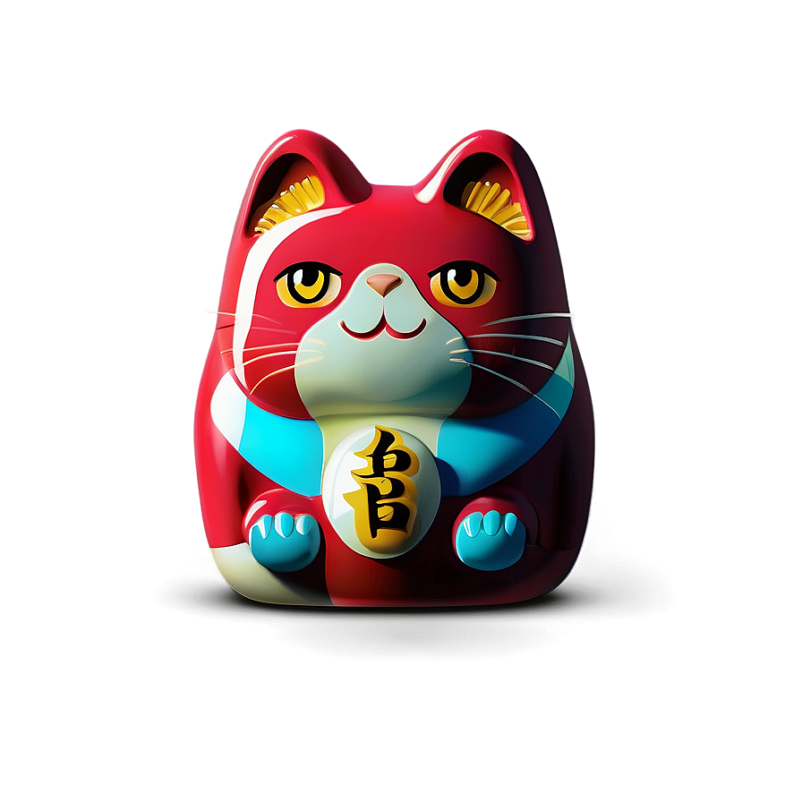 Japanese Lucky Cat Vector Png 06262024 PNG