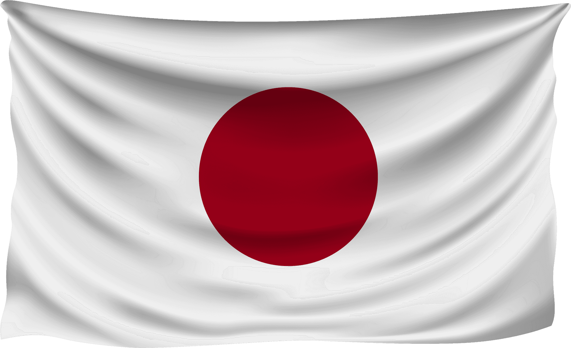 Japanese National Flag Waving PNG