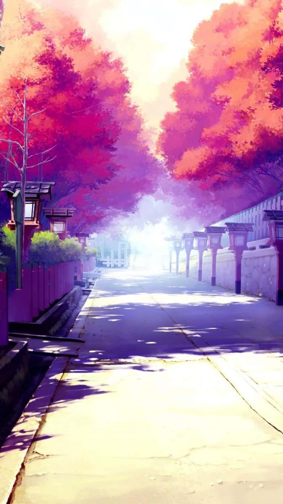 Japanese Phone Anime Street Scenery Wallpaper