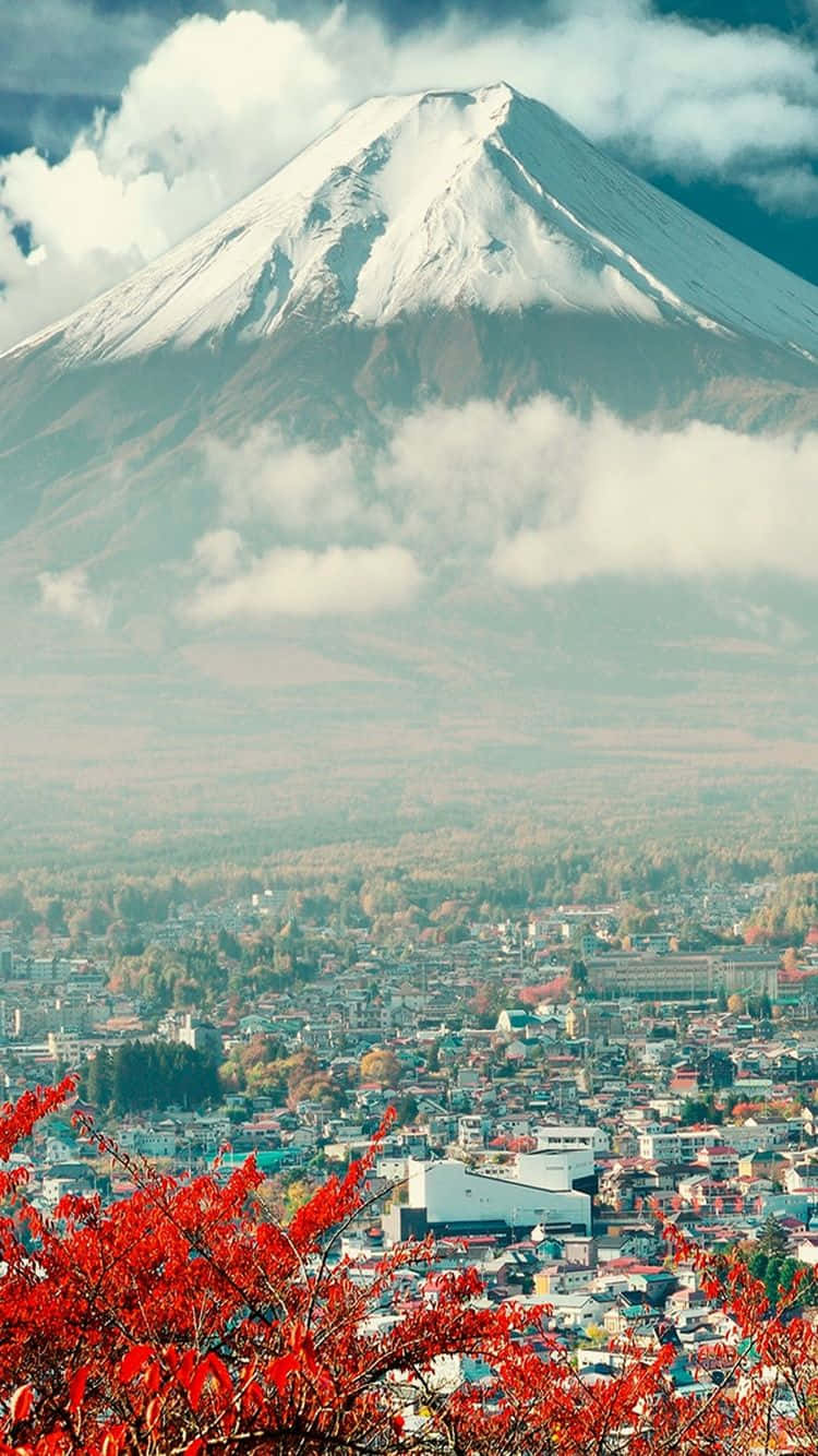Japanese Phone Mount Fuji In Winter Wallpaper