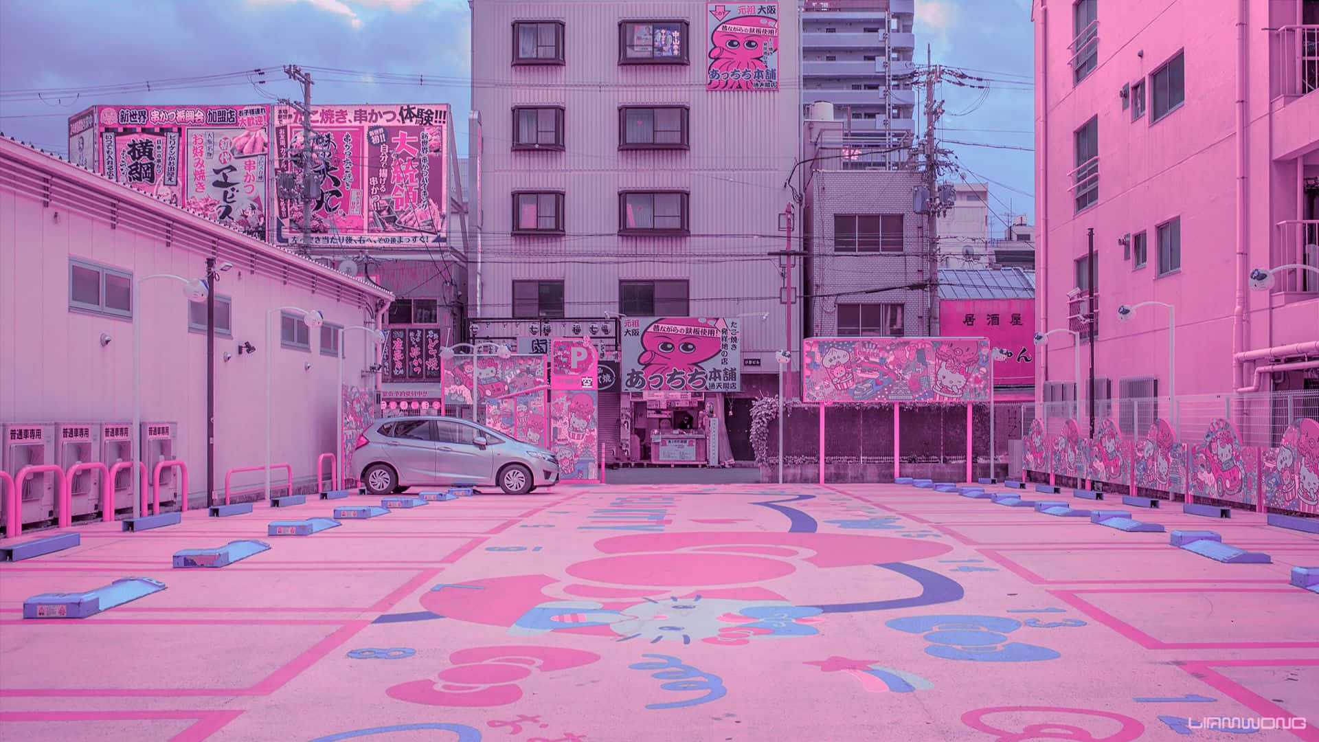 Nyd skønheden af den Pink Japanske Sakura som din computer tapet Wallpaper