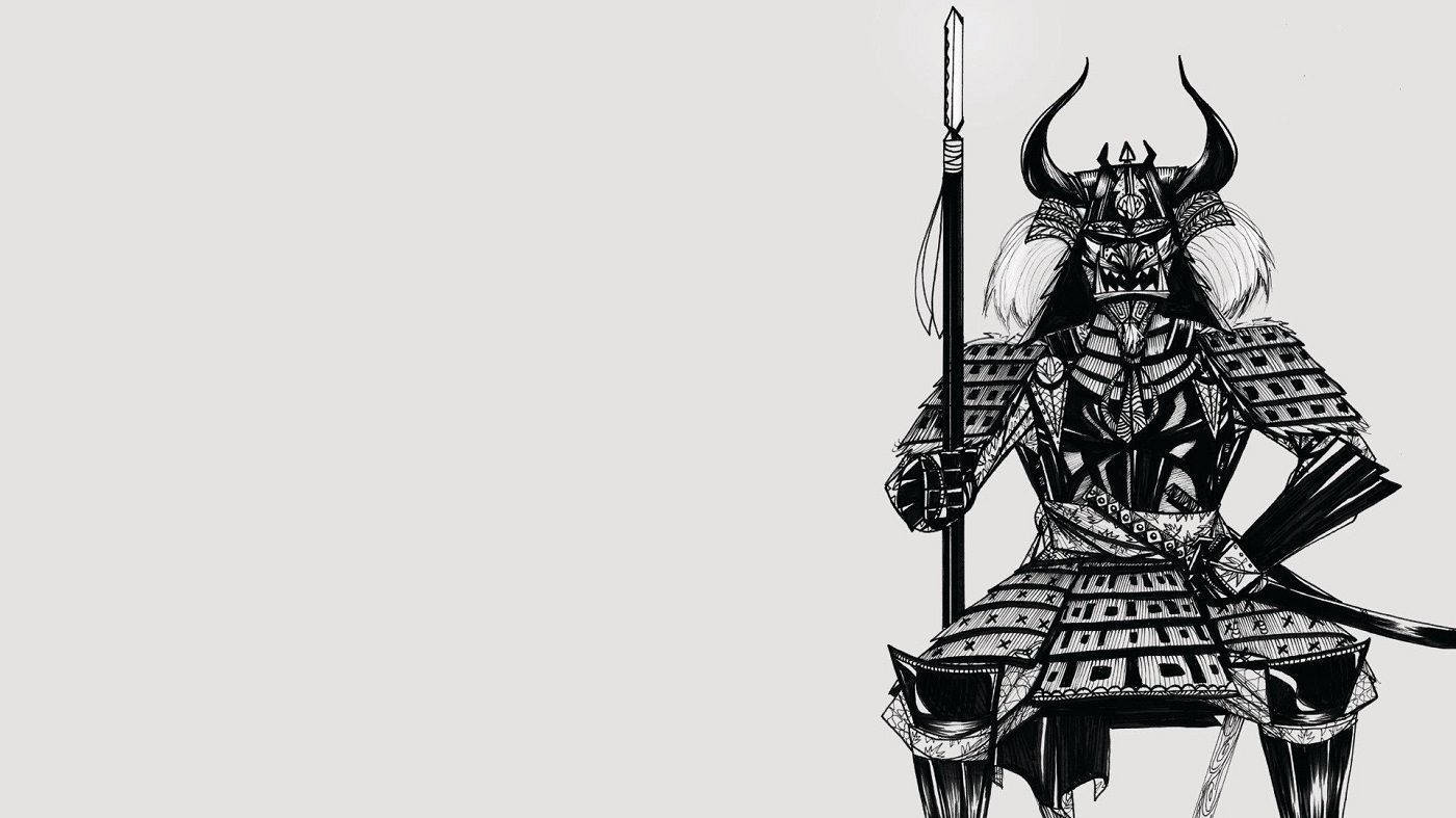 Japanese Samurai Spear And Katana Wallpaper