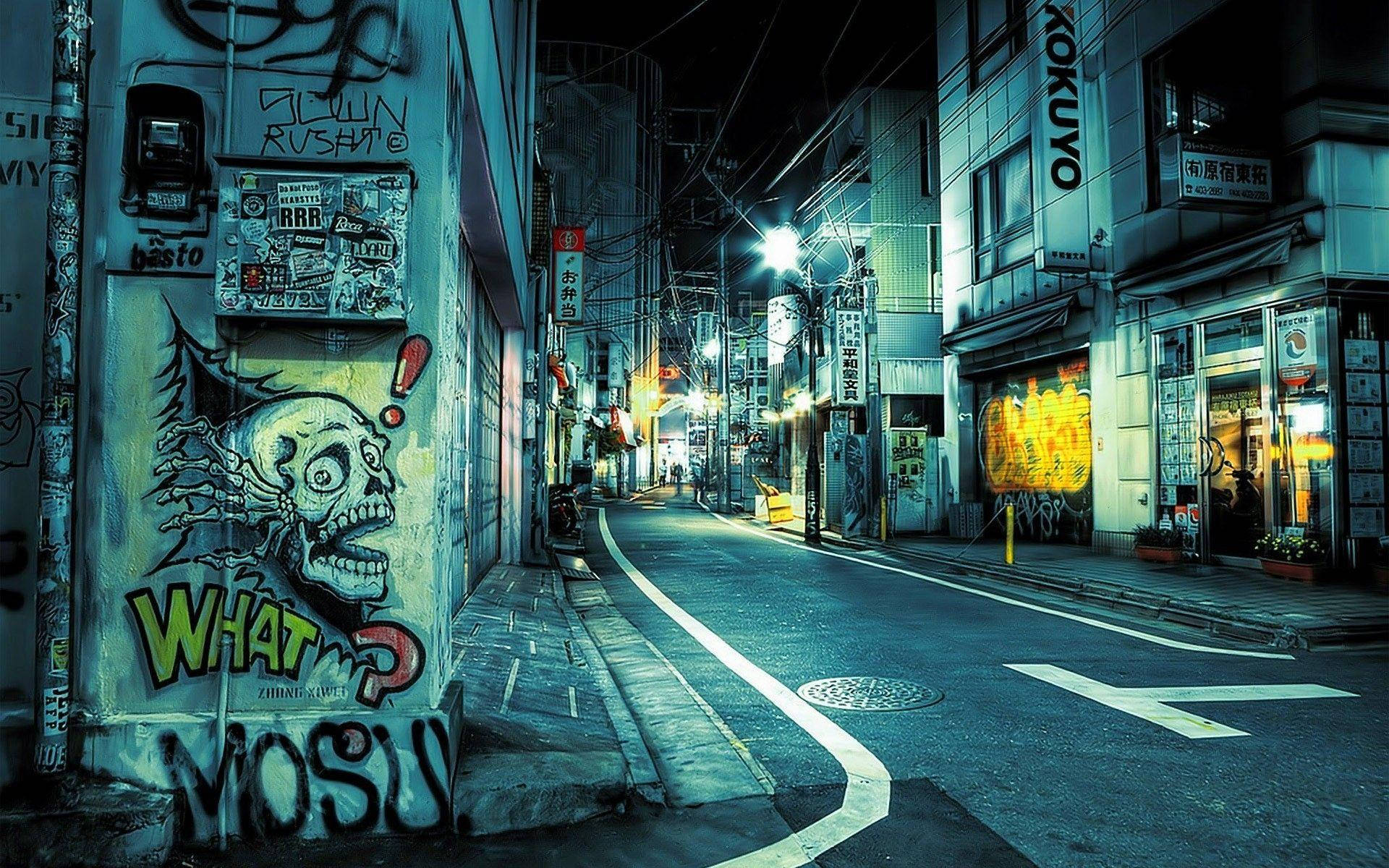 Japanese Street Urban Art Wallpaper