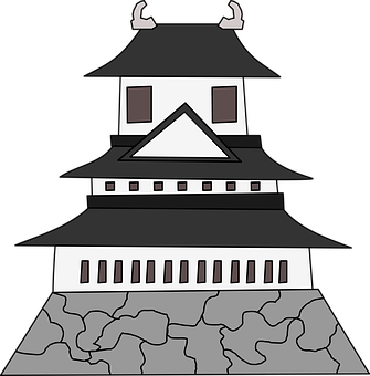 Japanese Style Castle Illustration PNG