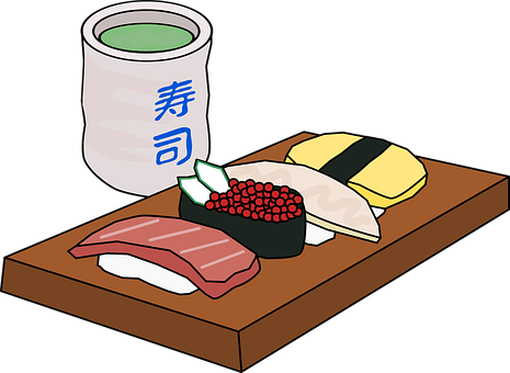Japanese Sushi Set Illustration PNG