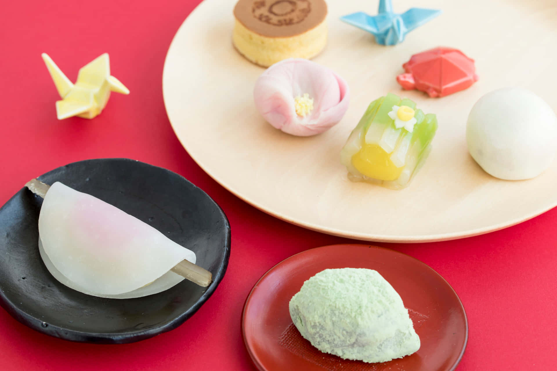 A Delectable Assortment of Traditional Japanese Sweets Wallpaper