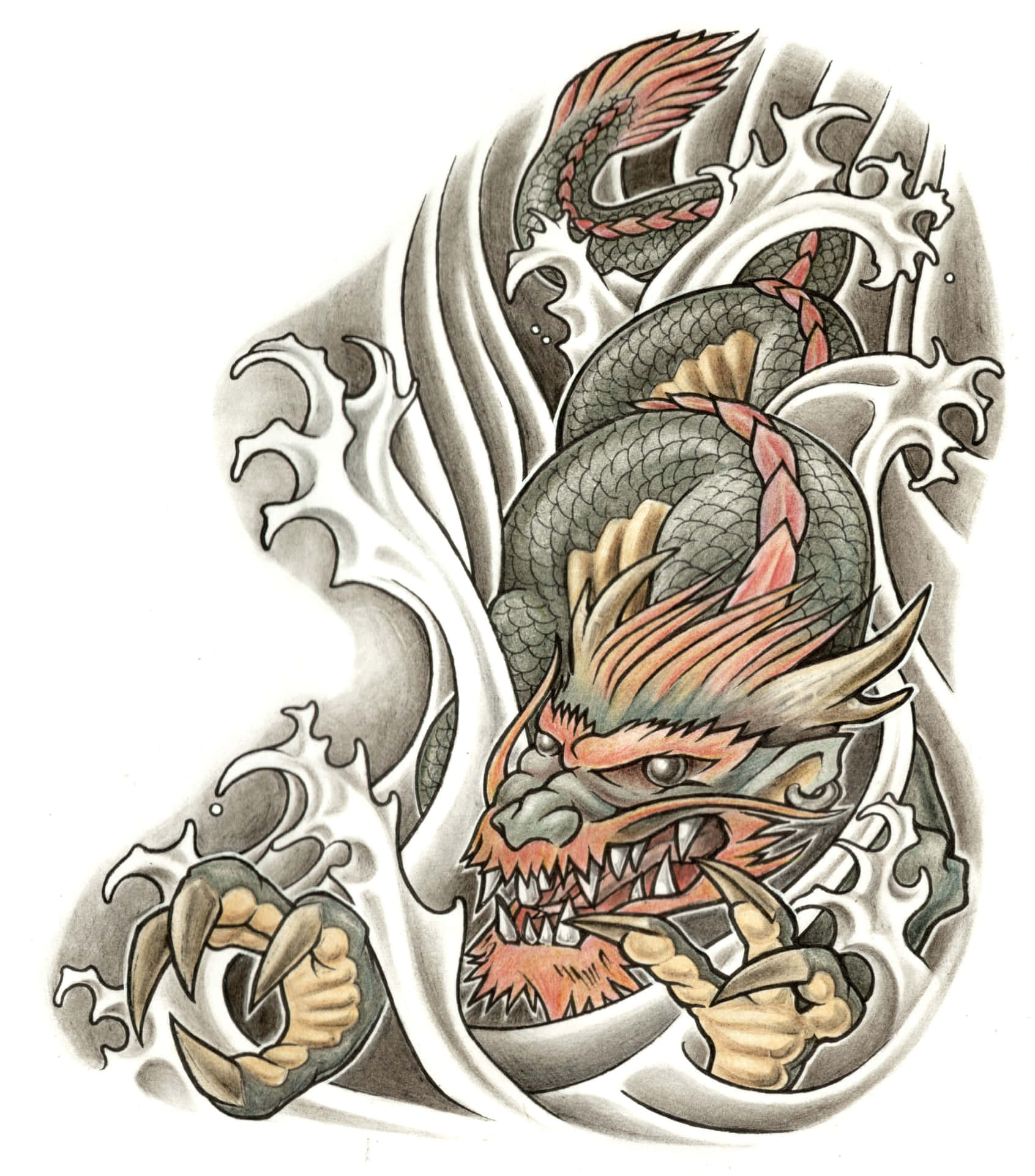 Tribal dragon tattoo design Royalty Free Vector Image