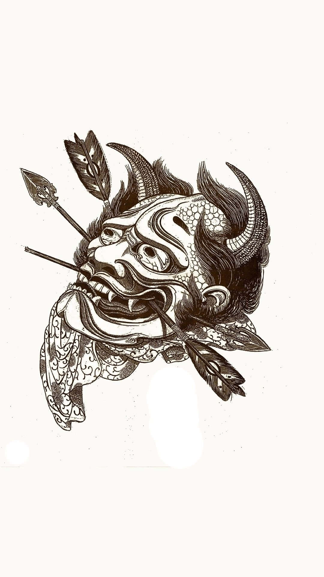 A Drawing Of A Demon With Arrows