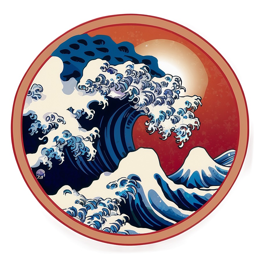 Japanese Wave Circle Png Nxt68 PNG