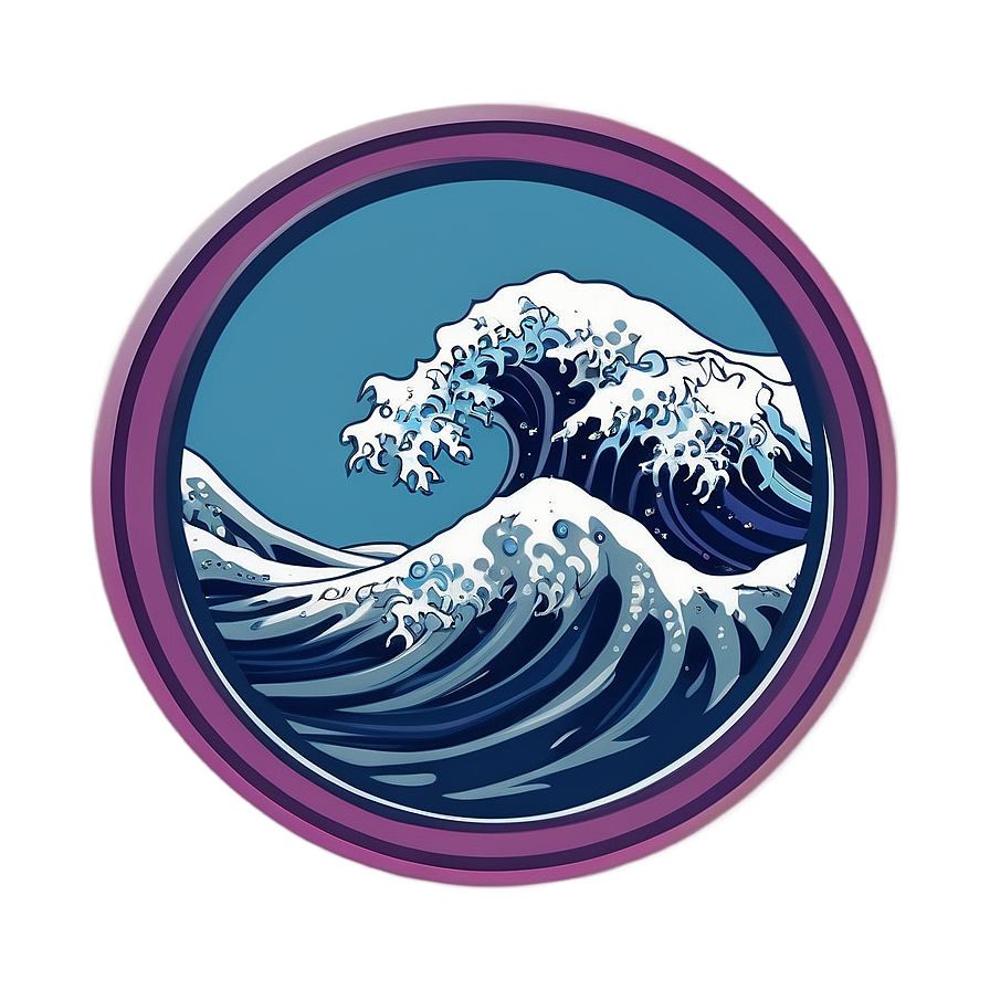 Japanese Wave In Circle Png 93 PNG