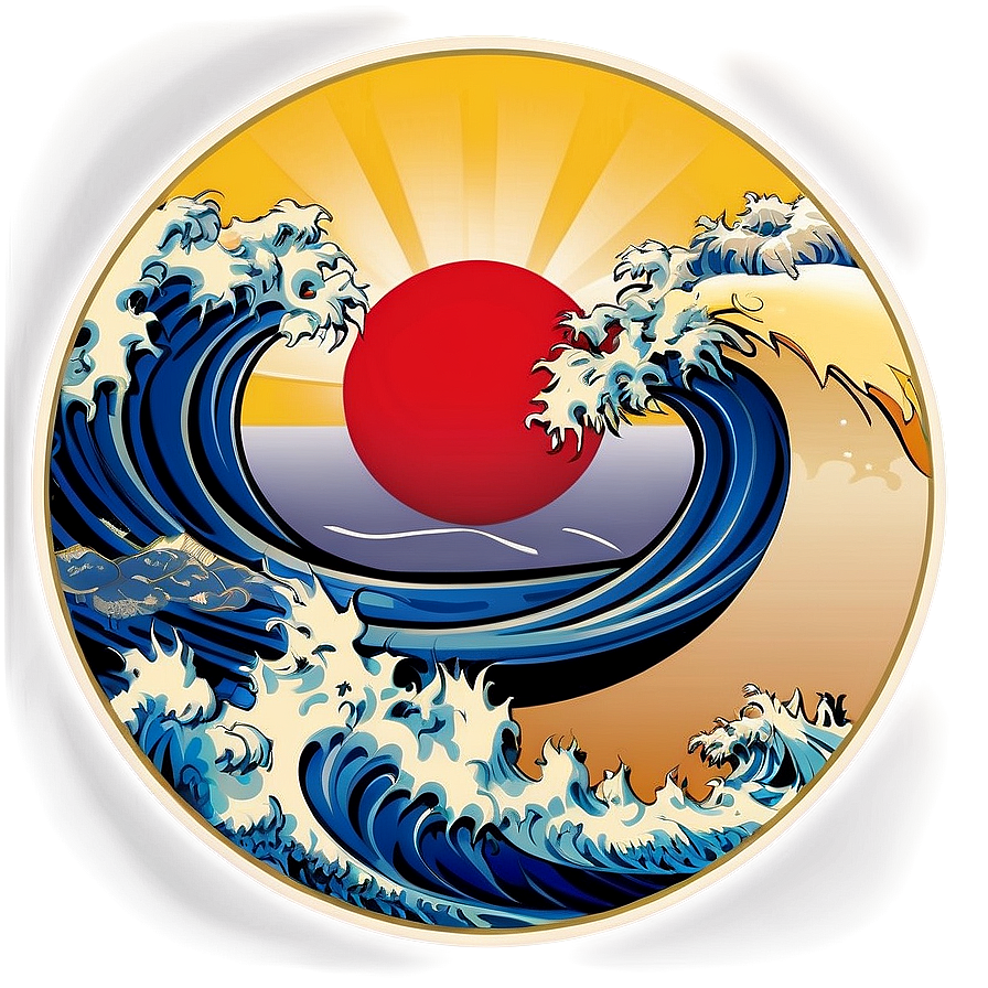 Japanese Wave In Circle Png Suo82 PNG