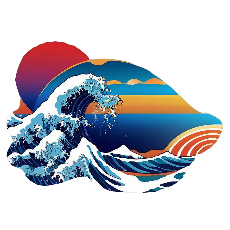 Japanese Wave Outline Png Nnf46 PNG