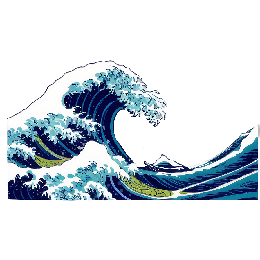 Japanese Wave Print Png 06242024 PNG