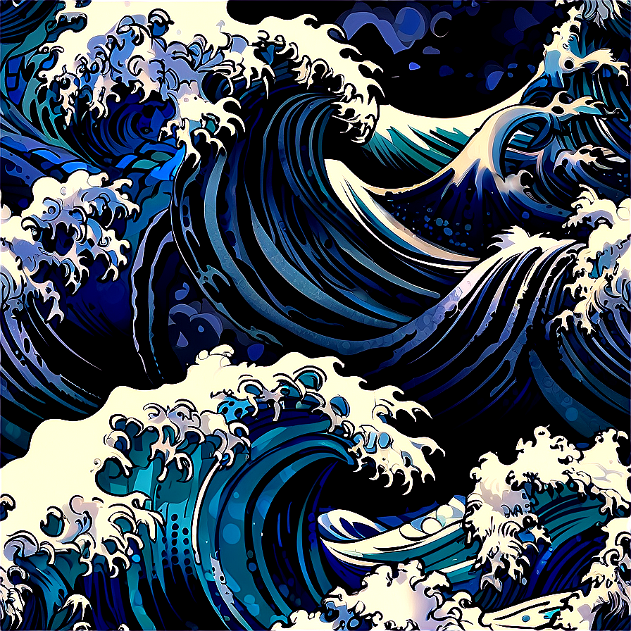 Japanese Wave Print Png 57 PNG