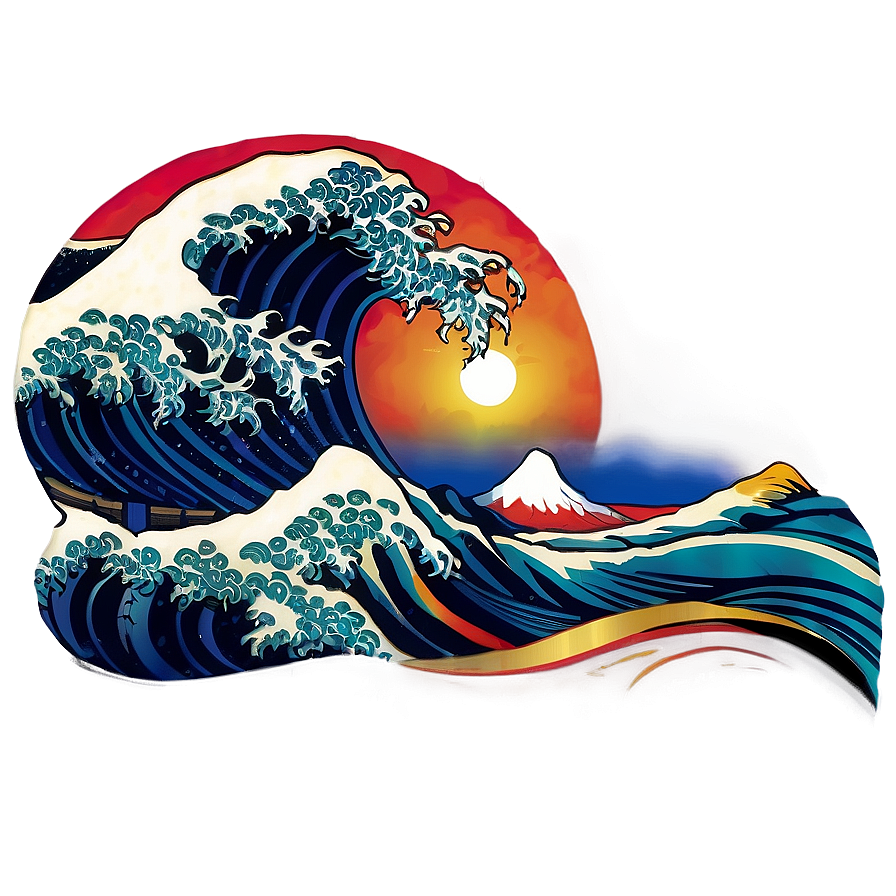 Japanese Wave Sunset Png 46 PNG