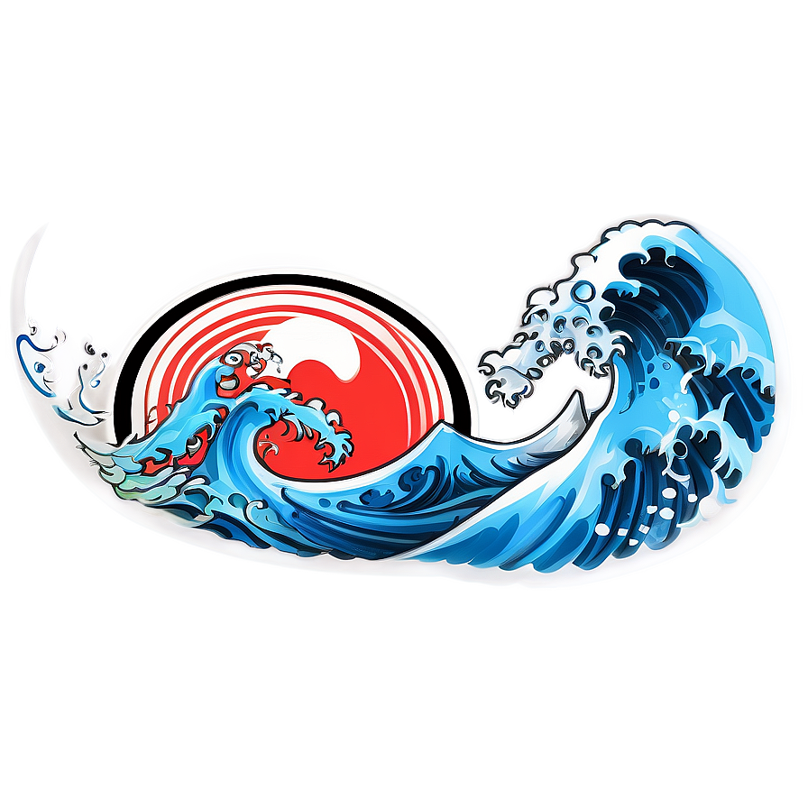 Japanese Wave Tattoo Design Png Fku26 PNG