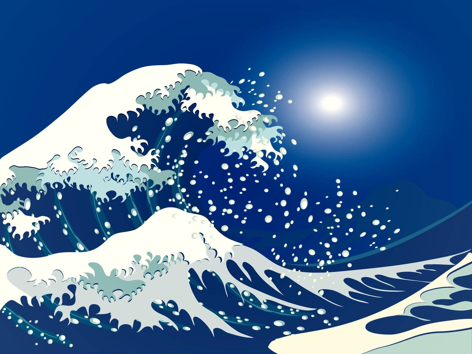Download Japanese Waves Bright Sun Wallpaper 