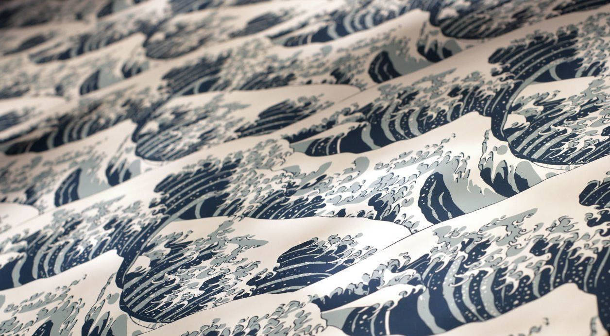 Japansk Bølger Print Kunst Wallpaper