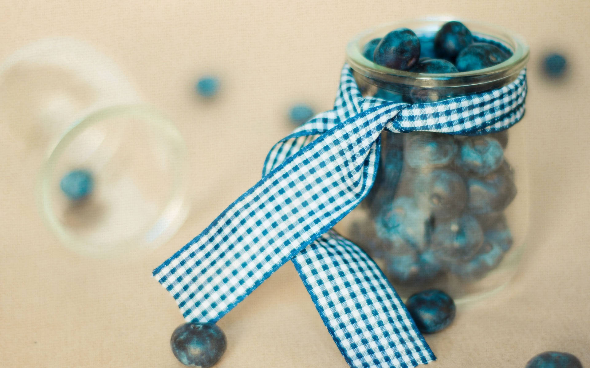 Jar Of Blueberries Wallpaper