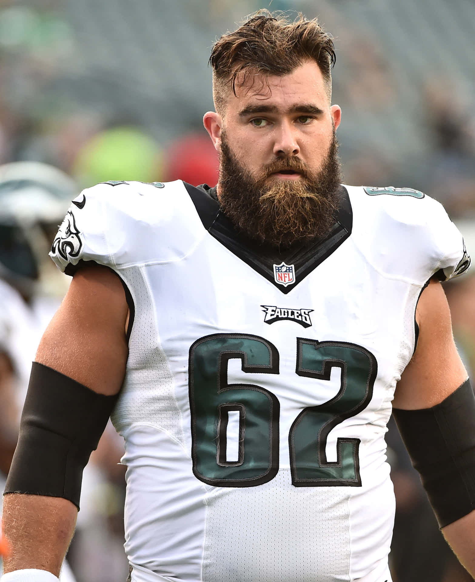 Jason Kelce in action during a football game Wallpaper