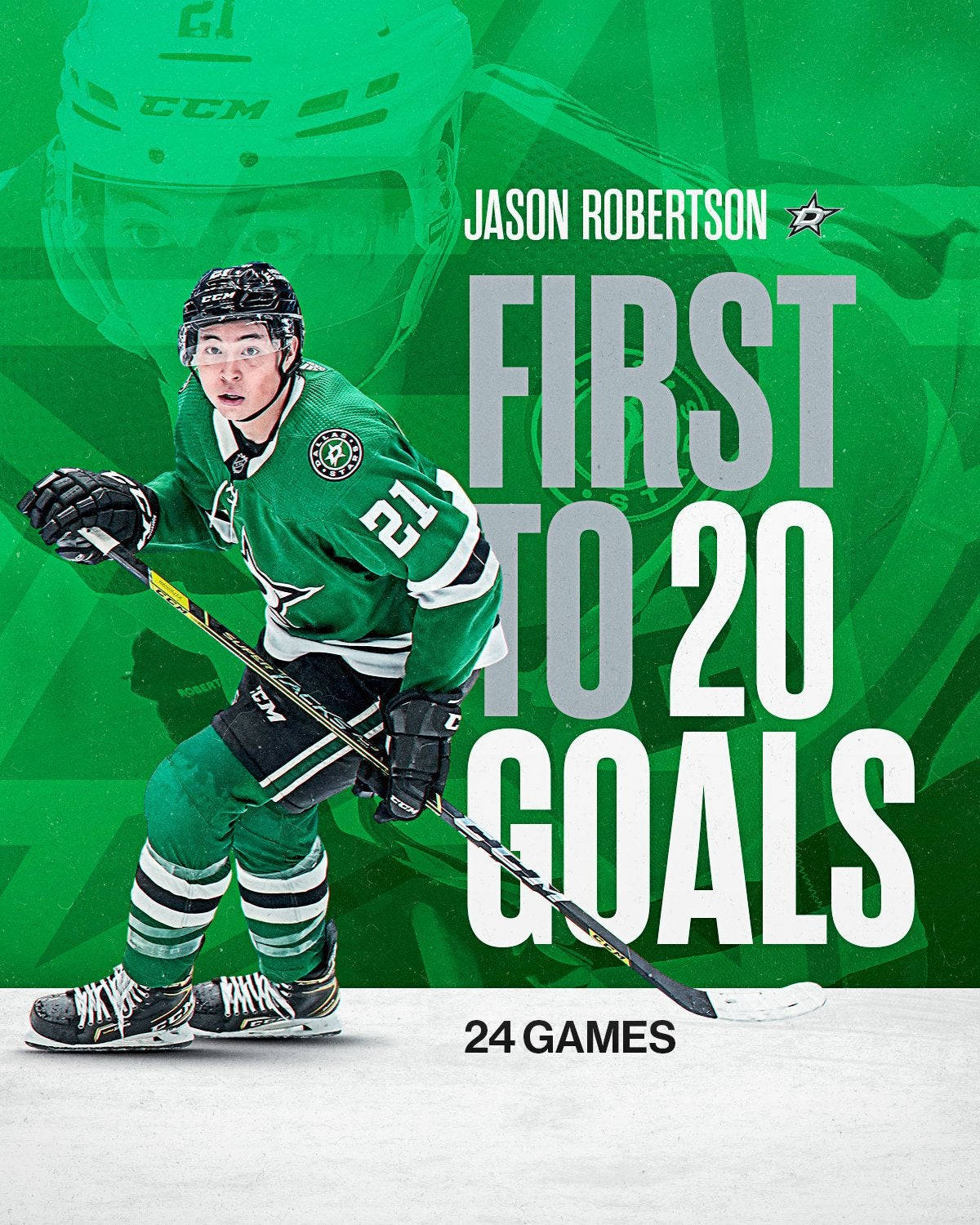 Pósterde Jason Robertson, El Primero En Alcanzar Los 20 Goles. Fondo de pantalla