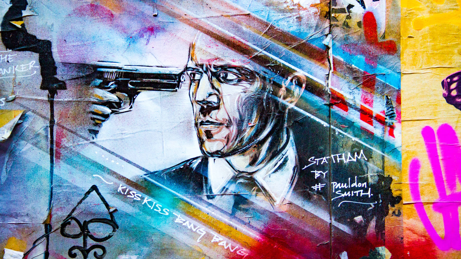 Jason Statham Street Art Background
