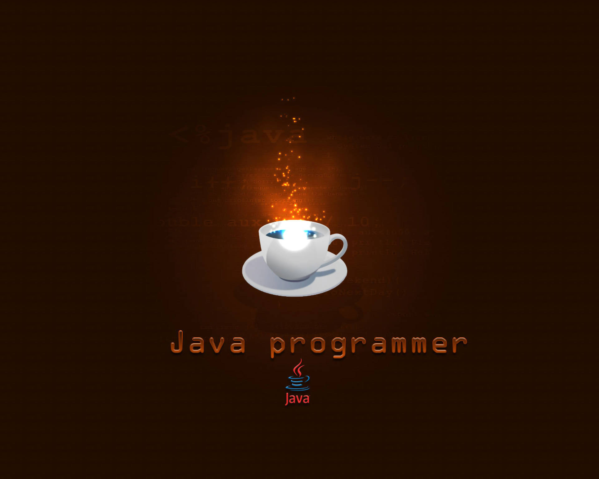 Java Programming With Glowing Cup Wallpaper