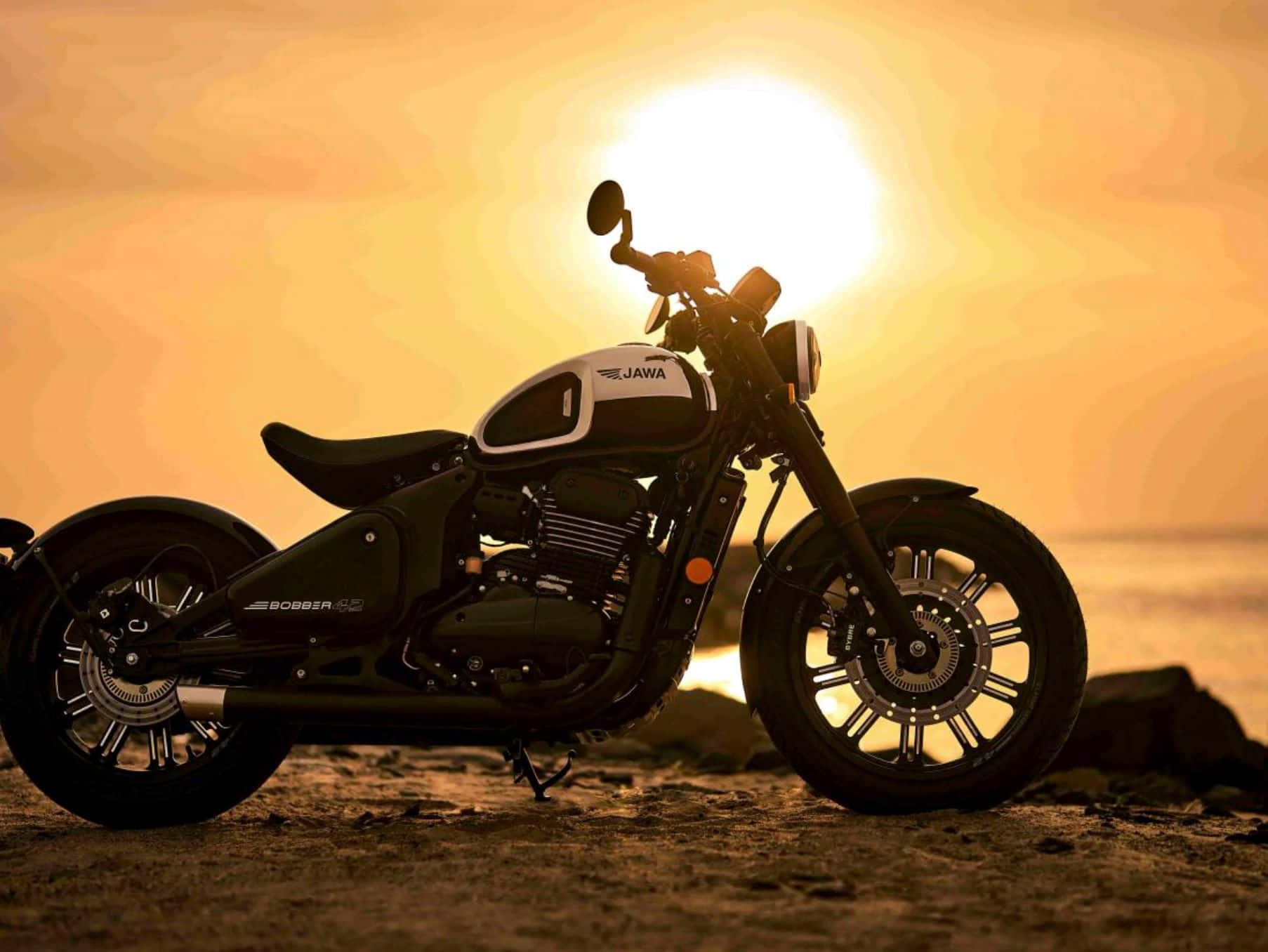 Silhouette Sunset Sepeda Motor Jawa Wallpaper