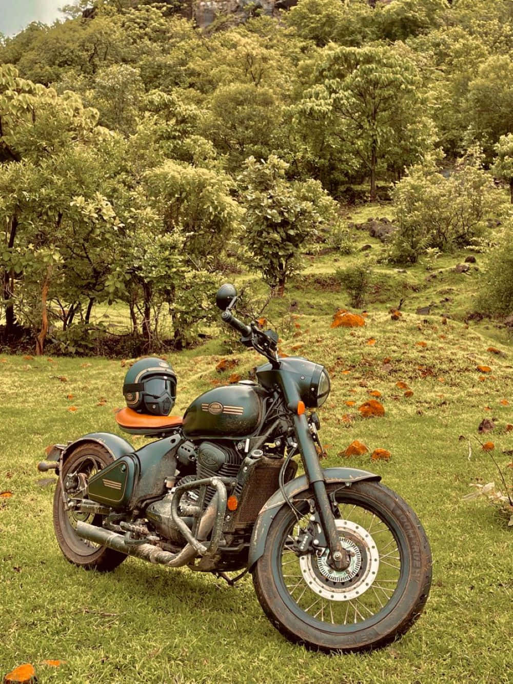 Moto Jawa Dans La Nature Fond d'écran