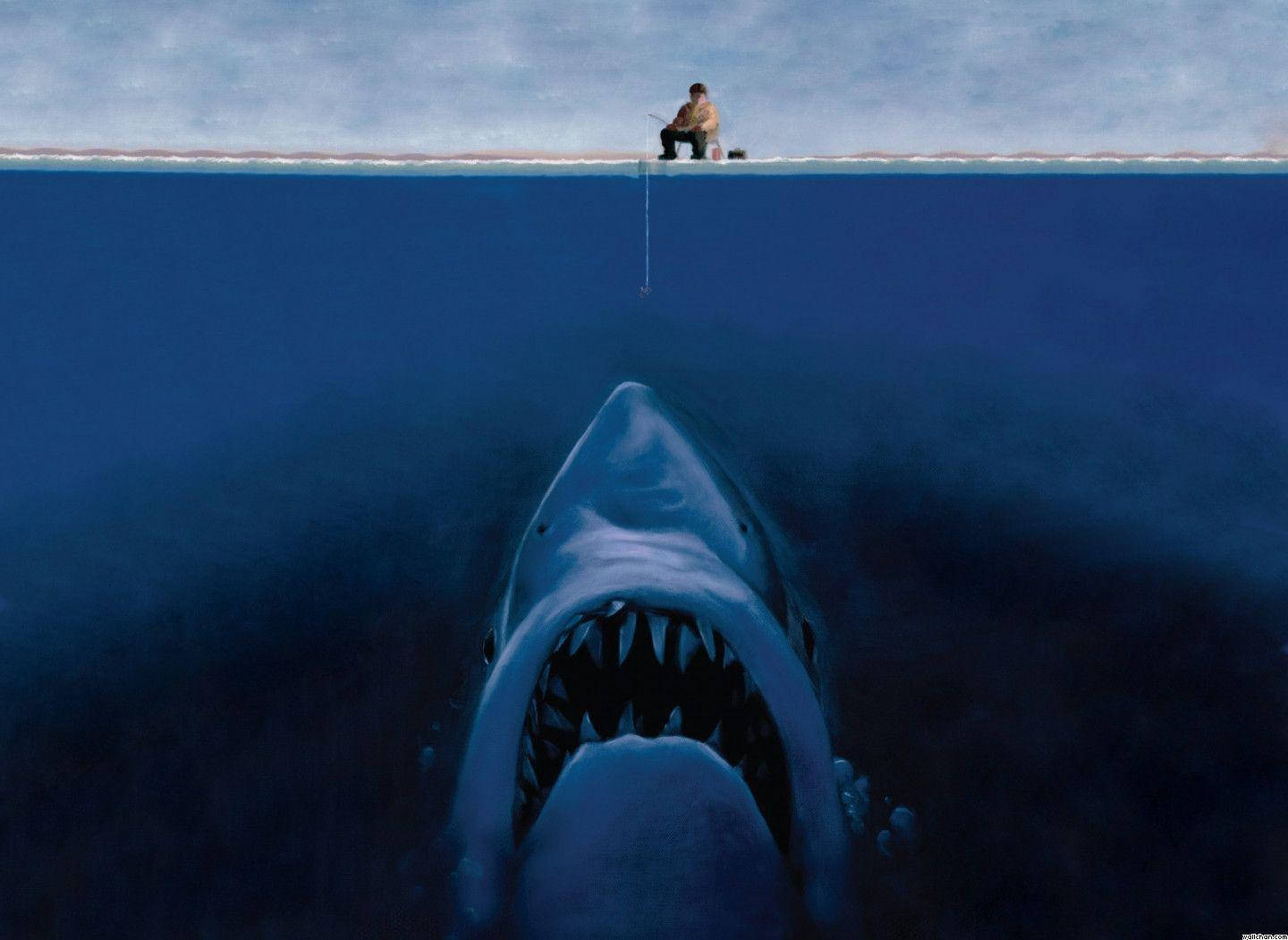 Jaws With A Fishing Man