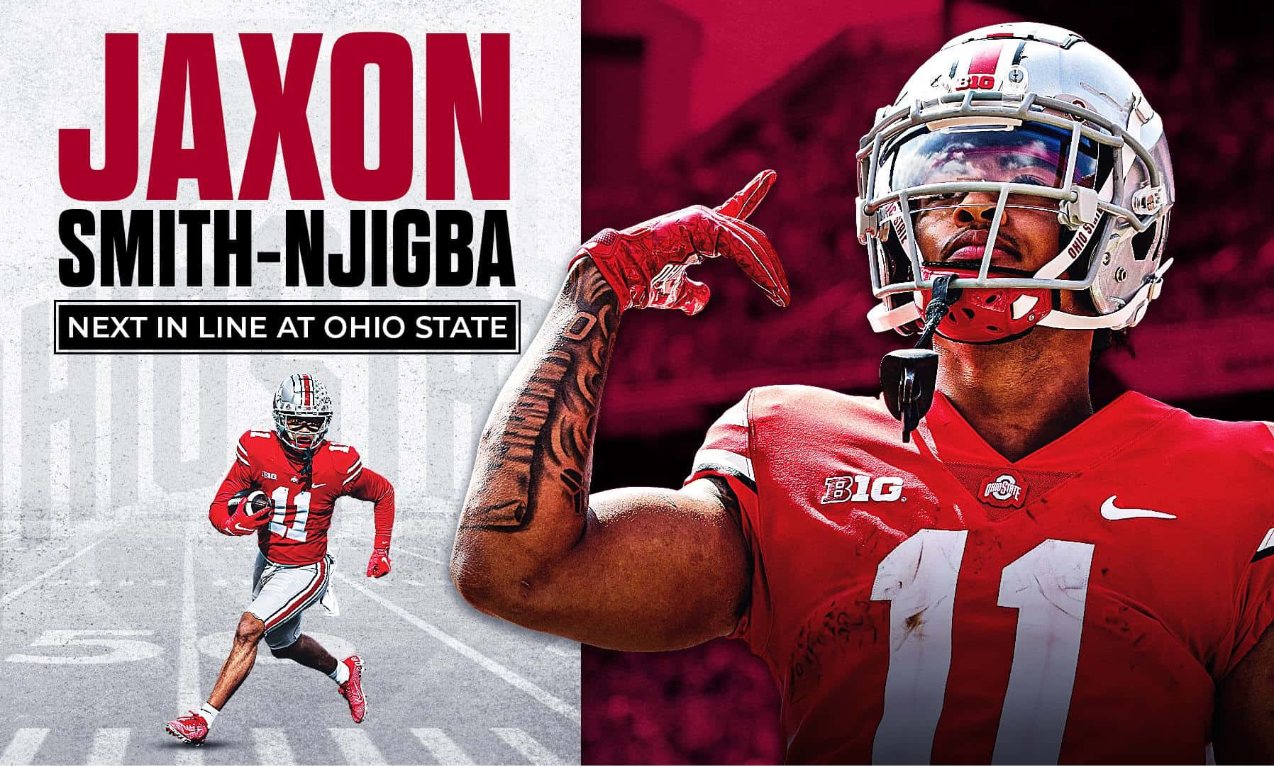 Jaxon Smith Njigba Ohio State Promotionele Graphic Achtergrond