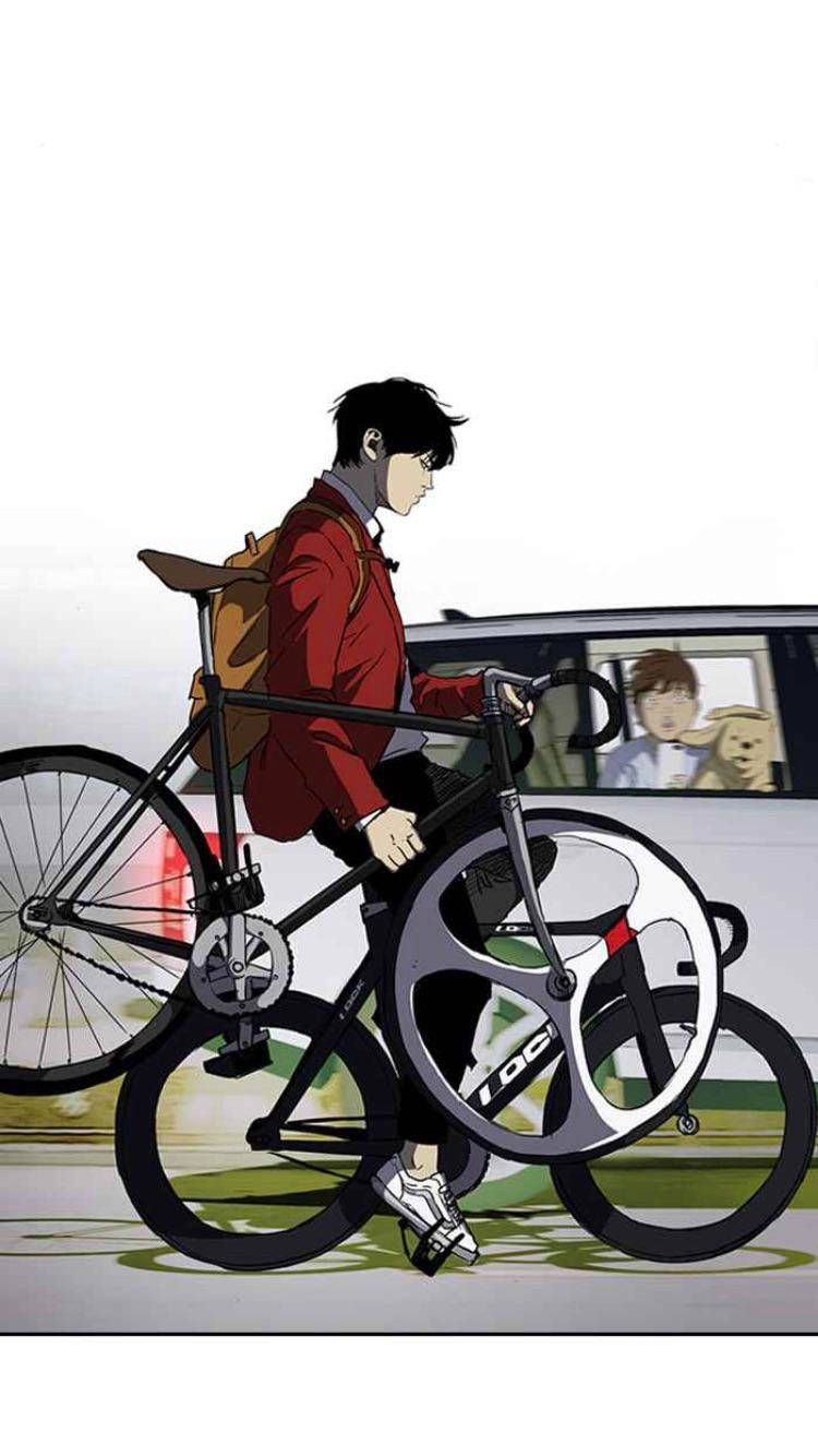 Jay Jo Riding Bike In Highway Wallpaper
