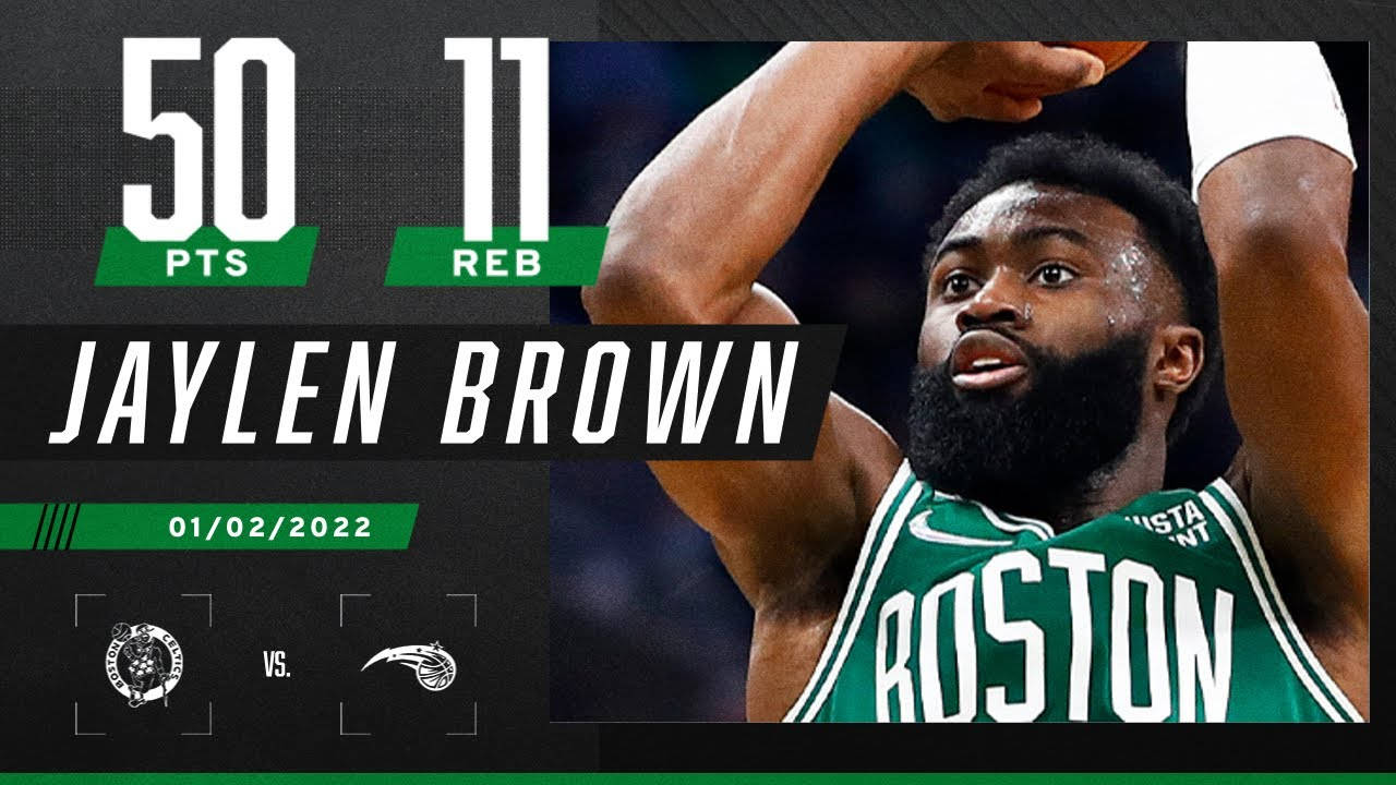 Jaylen Brown Celtics Stat Contro Magic Sfondo
