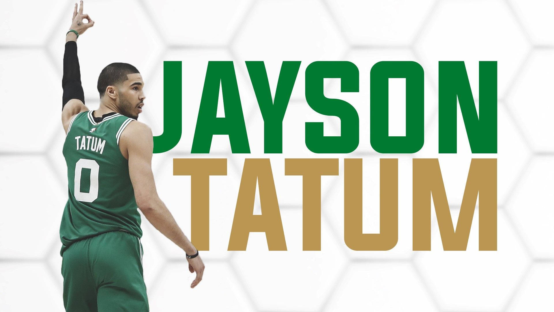 Jayson Tatum Green And Gold Name Wallpaper
